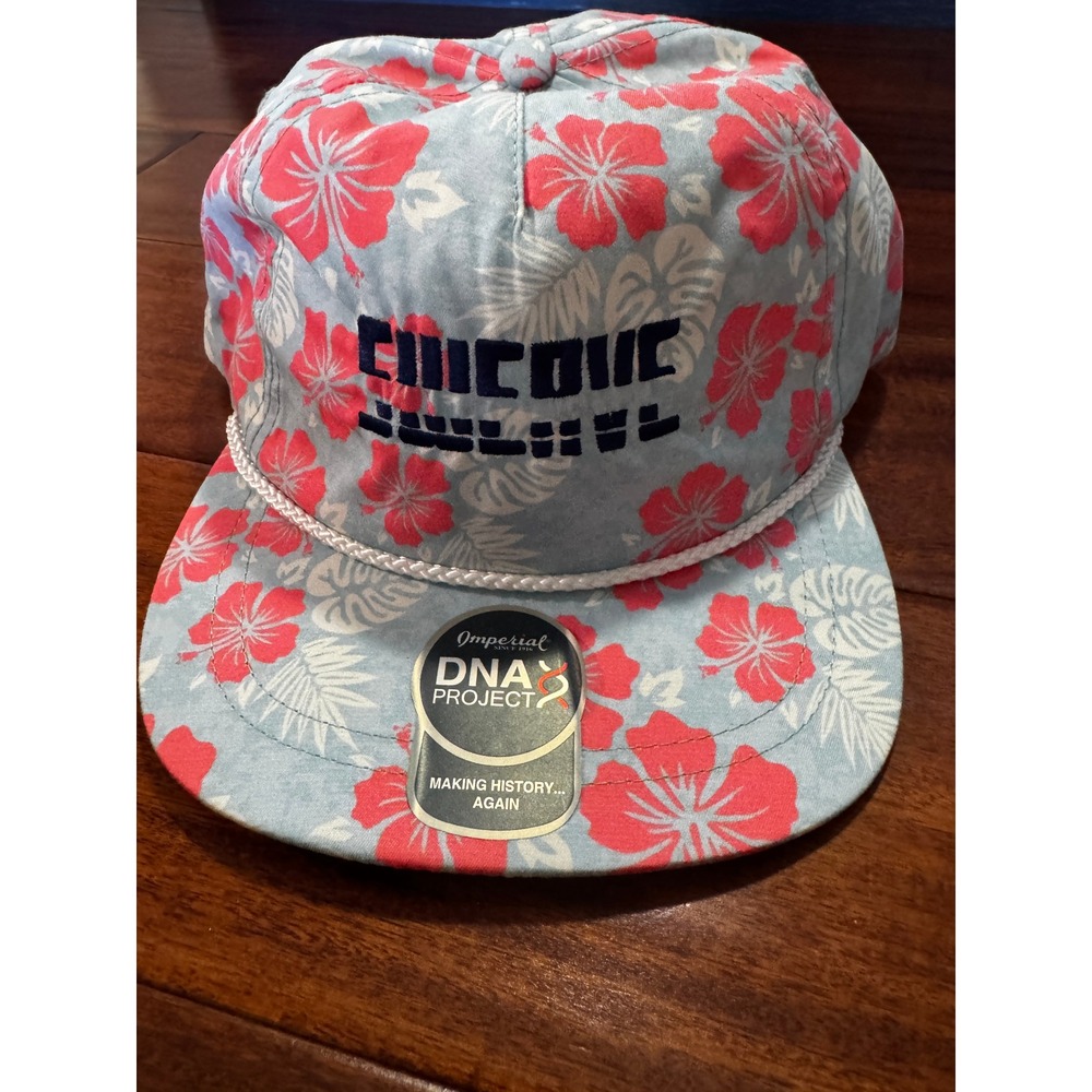 Imperial DNA Project SWERVE Hat Mens‎ Blue Red Floral New Rope DNA010 Hibiscus